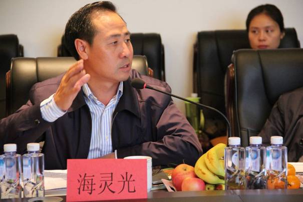 海南省內(nèi)蒙古商會會長、內(nèi)蒙古農(nóng)牧業(yè)產(chǎn)業(yè)化龍頭企業(yè)協(xié)會海南辦事處主任海靈光介紹對接情況.JPG